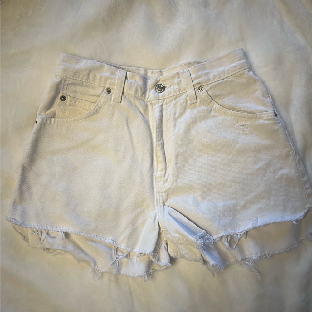 White Levi Shorts
